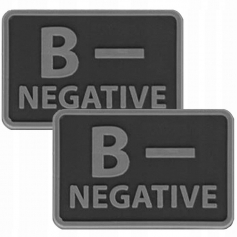 Emblemat Naszywka Grupa Krwi B/Rh- Helikon-Tex Morale Line czarne 2 sztuki-Helikon-Tex®