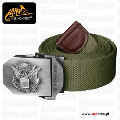 Pasek do spodni Helikon Army Belt OLIVE GREEN PS-ARM-CO-02 - oliwkowy pas klamra z logo US ARMY