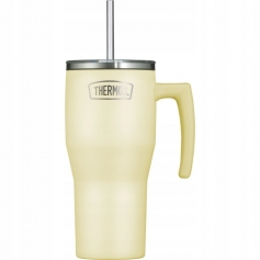 Kubek termiczny ze słomką i uchwytem Thermos Refreshing 850ml żółty mat-Thermos
