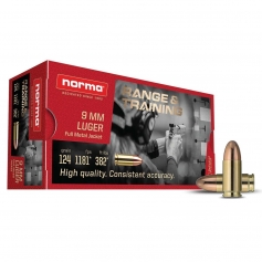 AMUNICJA 9MM LUGER NORMA 8G 124GR FMJ opakowanie 50szt.-FIOCCHI
