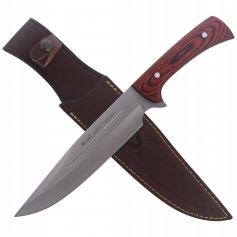 Hiszpański nóż stały Muela JABALI-21E Clip Point Pakkawood + etui-Muela