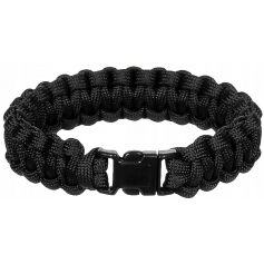 Bransoleta survivalowa Paracord MFH, 19 mm, czarna, wytrzymała, rozmiar L-MFH