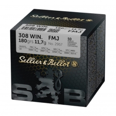Amunicja .308 WINCHESTER S&B 11,7g FMJ opakowanie 50szt.-S&B