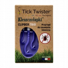 Kleszczołapki Haczyki do usuwania kleszczy Tick Twister Clipbox Trio Fiolet-Tick Twister