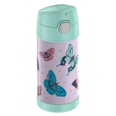 Thermos FUNtainer termos butelka dla dzieci ze słomką 355 ml Motyl różowy-Thermos