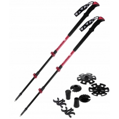 Volven Kije trekkingowe Adventure Pro 65-135 cm aluminiowe - Czerwony-Volven