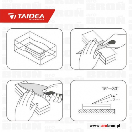 Ostrzałka kamienna Taidea (240/1000) T6124W - do noży stalowych, tasaków, nożyczek-Taidea