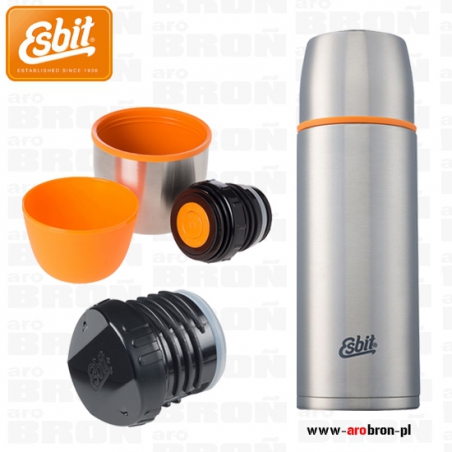 Termos Esbit Iso Vacuum Flask 1L stalowy - 2 kubki, 2 korki, srebrny-Esbit