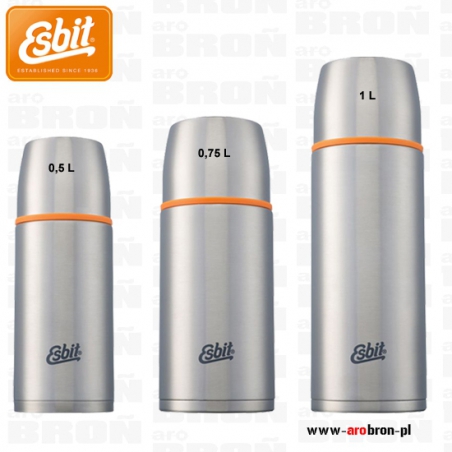 Termos Esbit Iso Vacuum Flask 1L stalowy - 2 kubki, 2 korki, srebrny-Esbit