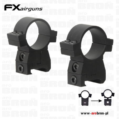 Montaż 2-częściowy FX z regulacją pochylenia i wysokości - 30mm/22mm picatinny-FX-AIRGUNS