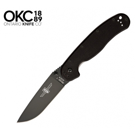 Nóż składany Ontario Rat 1 plain black 8846 BP--
