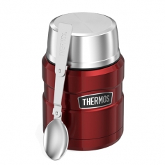 Termos obiadowy Thermos King 470ml z łyżką czerwony - nakrętka naczynie, ciepło 9h lub zimno 14h-Thermos