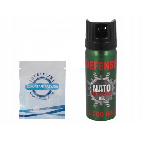 Gaz pieprzowy NATO Gel 50ml stożek + chusteczka--