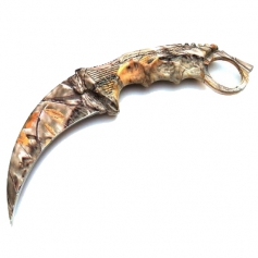 Nóż stały karambit N-062V kamuflaż leśny - kabura nylonowa, stal 440-KANDAR