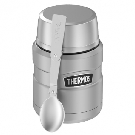 Termos obiadowy Thermos King 470ml z łyżką stalowy- nakrętka naczynie, ciepło 9h lub zimno 14h-Thermos