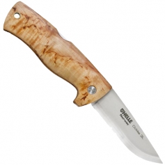 Nóż składany HELLE Dokka 3L _200 - 3-warstwowa stal nierdzewna, rękojeść z drewna brzozy, blokada back lock, kabura skóra-Helle