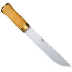 Nóż stały HELLE Lappland _70 - Sandvik 12C27, rękojeść brzoza i mosiądz, w komplecie skórzana pochwa-Helle