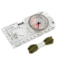 Kompas busola SILVA Expedition 4 Militaire - mapowy i namiarowy, fluorescencyjne znaki, chwyt DryFlex, smycz-SILVA