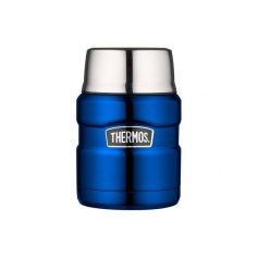 Termos obiadowy Thermos King 470ml z łyżką niebieski - nakrętka naczynie, ciepło 9h lub zimno 14h-Thermos