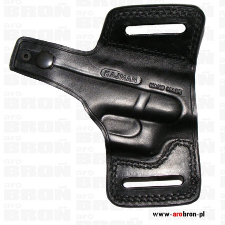 Kabura ze skóry profesjonalna motyl krótki zapięty do Glock 17 19 - wersja lewa-Kajman