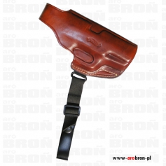 Kabura skórzana brązowa do WALTHER P99 - do szelek ze stabilizacją do pasa--