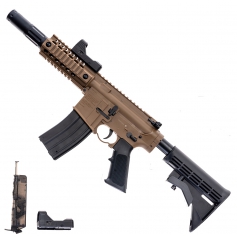 Wiatrówka Crosman Bushmaster MPW Full Auto 4,5mm BMPWX - śrut BB, 2x CO2 12g, blow back kolimator, szybkoładowarka-Crosman