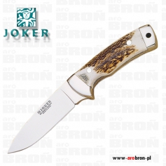 Nóż stały JOKER mod. CC24 - okładzina z poroża jelenia-Joker
