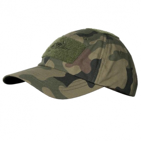Taktyczna czapka baseballowa Helikon CZ-BBC-PR-04 - PL Woodland, Rip-stop, Velcro-Helikon-Tex®