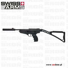 Pistolet wiatrówka Cybergun Swiss Arms Mod Fire 4,5 mm (288029) - łamany, śrut diabolo, kolba dostawna, szyna 22mm