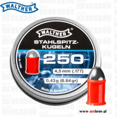 Śrut Walther Pointed Waisted High Power 4,5 mm 250 szt. 4.1968 - aluminiowy, kołnierz plastikowy-Walther