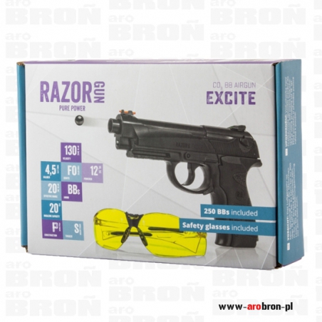 Pistolet wiatrówka Berettta RazorGun Excite 4,5mm - śrut BB, CO2, ABS-RazorGun