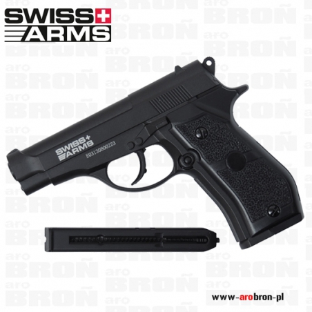 Pistolet wiatrówka Cybergun Swiss Arms P84 4,5 mm (288707) - metal, CO2, KULKI BB, replika Beretta Cheetah M84-Cyber Gun