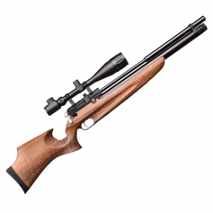 Wiatrówka PCP Kral Arms Puncher Pro Silent W 4,5mm - drewno, regulator prędkości, chwyt pistoletowy, magazynek 14 sztuk śrutu...