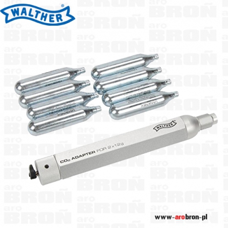Adapter 2x12g CO2 Walther 5.8103 do CX4 Storm i Lever Action - w komplecie 8 szt. kapsuł CO2 12g-Walther