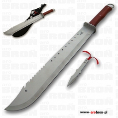 Maczeta N-615 z nożem rzutką i pokrowcem - ostrze 47,5 cm, rzutka 14,5 cm, stal nierdzewna, pokrowiec cordura--