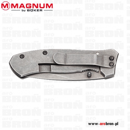 Nóż składany BOKER Magnum Amulet 01SC085 - stal 440A, głownia 60 mm, kabura, stalowy klips-BOKER