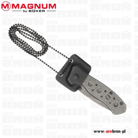 Nóż składany BOKER Magnum Amulet 01SC085 - stal 440A, głownia 60 mm, kabura, stalowy klips-BOKER
