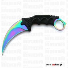 Nóż stały karambit N-062F Rainbow - kabura nylonowa, stal 440-KANDAR