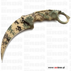 Nóż stały karambit N-062L Digital Camo - kabura nylonowa, stal 440-KANDAR