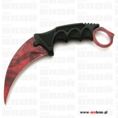 Nóż stały karambit N-062C Red - kabura nylonowa, stal 440-KANDAR