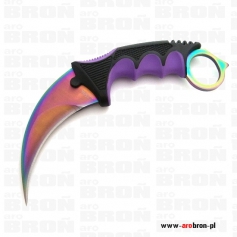 Nóż stały karambit N-062M Fiolet - kabura nylonowa, stal 440-KANDAR