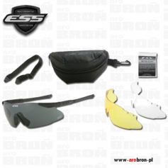 Okulary ochronne balistyczne ESS ICE 3LS 740-0019 - zestaw: etui, 3x wizjer, ściereczka No Fog, pasek na szyję, zauszniki