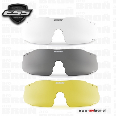 Okulary ochronne balistyczne ESS ICE 3LS 740-0019 - zestaw: etui, 3x wizjer, ściereczka No Fog, pasek na szyję, zauszniki-ESS