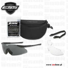 Okulary ochronne balistyczne ESS ICE 2LS 740-0015 - zestaw: etui, 2x wizjer, ściereczka No Fog, pasek na szyję, zauszniki