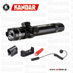 Laser Kandar zielony A163, 5mW duży - zestaw: montaż 22m, akumulator 18650, ładowarka, włącznik żelowy-KANDAR