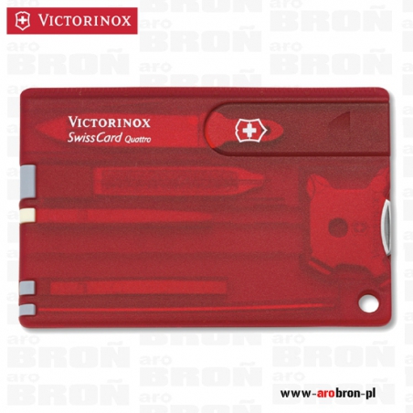Scyzoryk Victorinox SwissCard QUATTRO 0.7200.T czerwona karta zestaw 14 funkcji-Victorinox