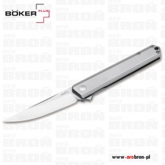 Nóż składany BOKER PLUS Kwaiken Flipper Framelock 01BO269 - satynowane ostrze, stal D2, głownia 90 mm, rękojeść stal nierdzewna