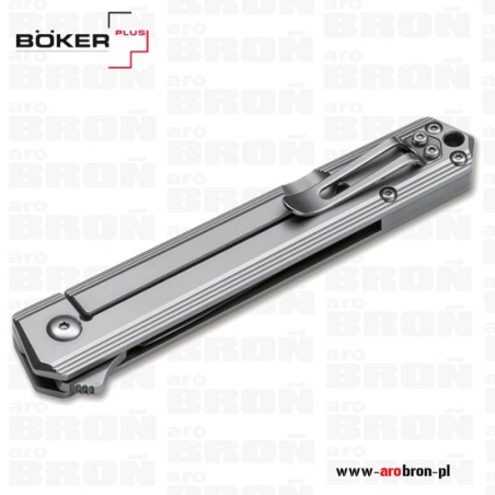 Nóż składany BOKER PLUS Kwaiken Flipper Framelock 01BO269 - satynowane ostrze, stal D2, głownia 90 mm, rękojeść stal nierdzew...