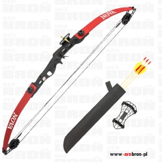 Łuk kompozytowy bloczkowy Nova BEETLE Red + kołczan + 3 strzały + ochraniacz-Poe Lang