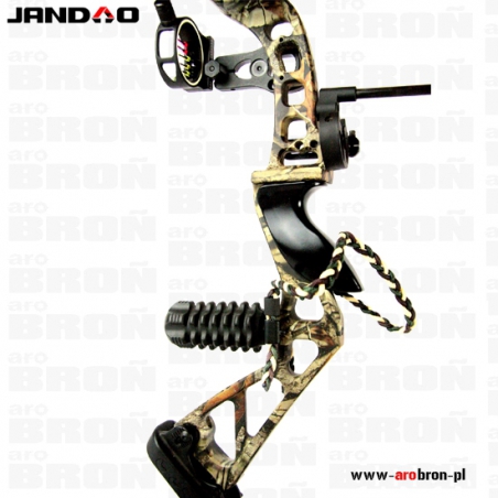 Łuk bloczkowy HANWU1 Camo sportowy 35-60 lbs - strzały, stabilizator, celownik, spust, tłumiki, smycz, podstawka i inne-Jandao